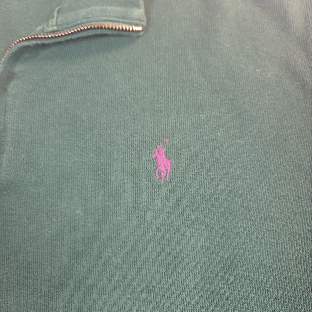 Polo Ralph Lauren Estate Rib 1/4 Quarter Zip Pullover Sweater Mens XL Green - Picture 2 of 11